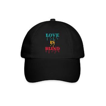 Liebe ist blinde Brailleschrift - Baseballkappe - Schwarz/Schwarz - Vorne