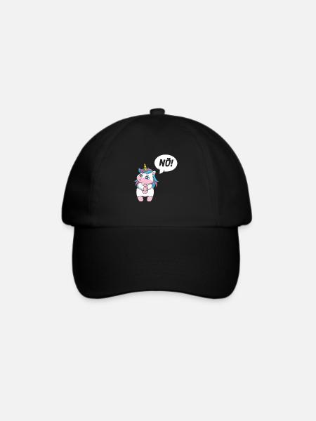 Einhorn Nein - Baseballkappe - Schwarz/Schwarz