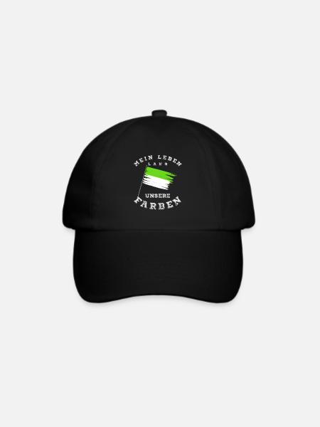 Mein Leben lang unsere Farben Grün Weiß - Baseballkappe - Schwarz/Schwarz