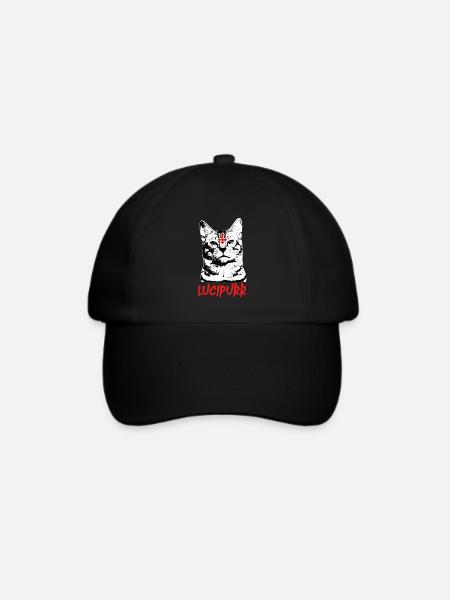 Lucipurr Rock Satan Katze Kätzchen - Baseballkappe - Schwarz/Schwarz