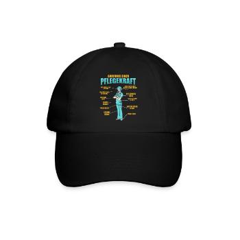 Pflegekraft Anatomie - Baseballkappe - Schwarz/Schwarz - Vorne