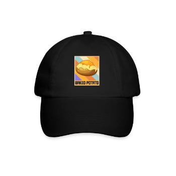 Gebackene Kartoffel - Baseballkappe - Schwarz/Schwarz - Vorne