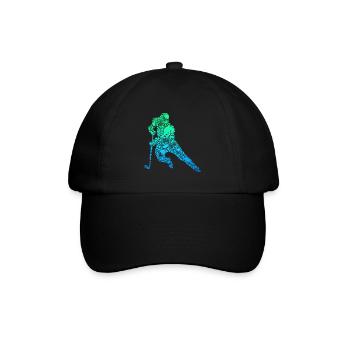 Eishockey Eishockeyspieler Jungen Kinder - Baseballkappe - Schwarz/Schwarz - Vorne