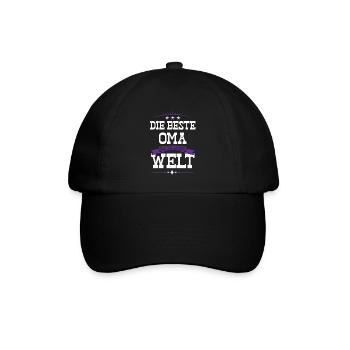 Beste Oma der Welt - Baseballkappe - Schwarz/Schwarz - Vorne