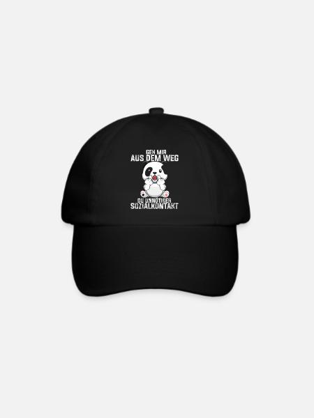 Geh mir aus dem Weg du unnötiger Sozialkontakt - G - Baseballkappe - Schwarz/Schwarz