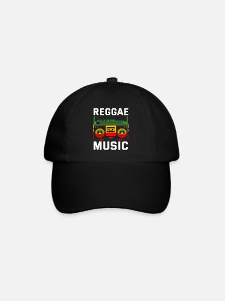 Reggae Musik Musiker Radio Stereo Box - Baseballkappe - Schwarz/Schwarz