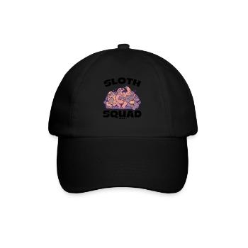 Sloth Squad - Baseballkappe - Schwarz/Schwarz - Vorne