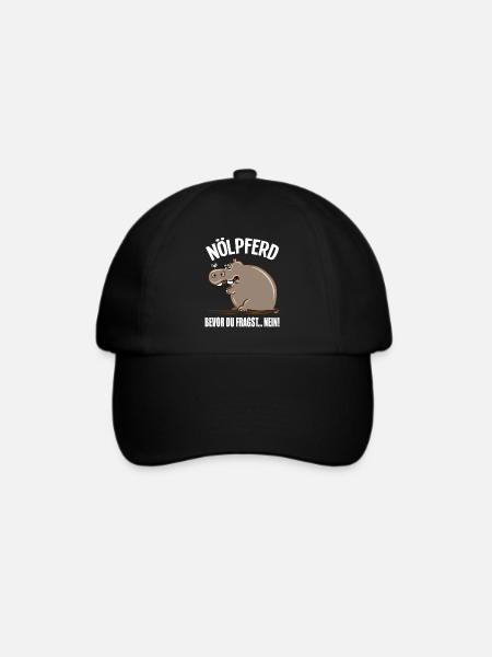 Lustige Sprüche Geschenke Nilpferd Nölpferd - Baseballkappe - Schwarz/Schwarz