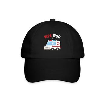 Wee Woo Sanitäter Rettungsdienst Geschenk - Baseballkappe - Schwarz/Schwarz - Vorne