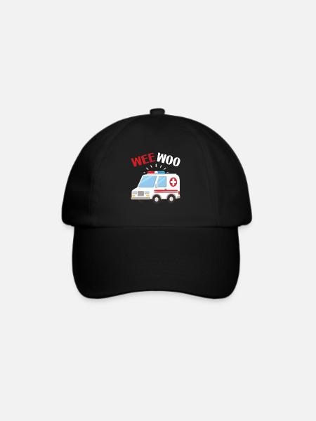 Wee Woo Sanitäter Rettungsdienst Geschenk - Baseballkappe - Schwarz/Schwarz