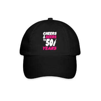 50 Geburtstag - Baseballkappe - Schwarz/Schwarz - Vorne