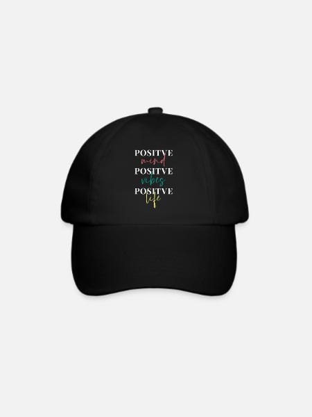 Positiv Denken Spruch - Baseballkappe - Schwarz/Schwarz