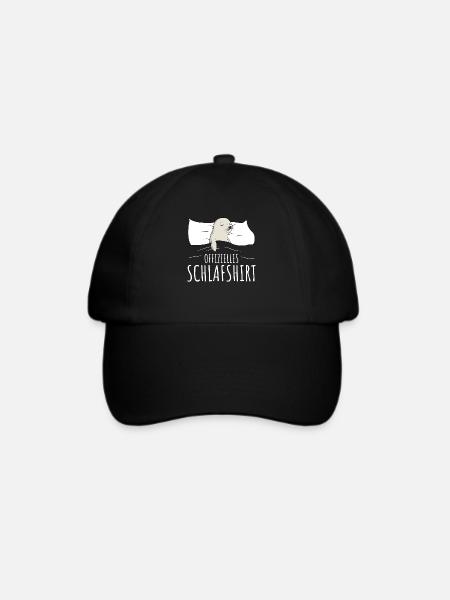 Offizielles Schlafshirt Robbe Schlafen Robben - Baseballkappe - Schwarz/Schwarz