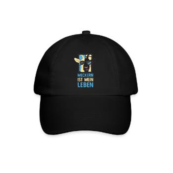 Meckern ist mein Leben Cooler Ziegenbock Spruch - Baseballkappe - Schwarz/Schwarz - Vorne