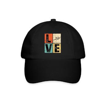 Vintage Love Airplane for Airplane Airline Pilot - Baseballkappe - Schwarz/Schwarz - Vorne
