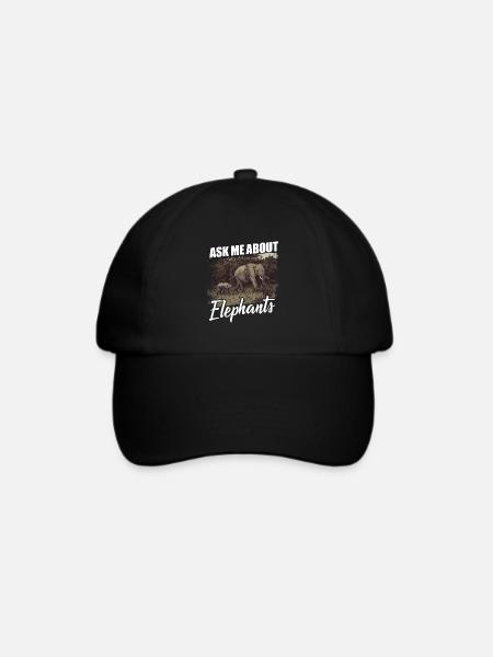 Elefant Elefanten - Baseballkappe - Schwarz/Schwarz