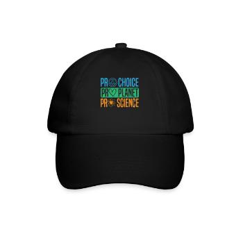 Pro-Choice Pro Planet Pro Science Umweltschutz - Baseballkappe - Schwarz/Schwarz - Vorne