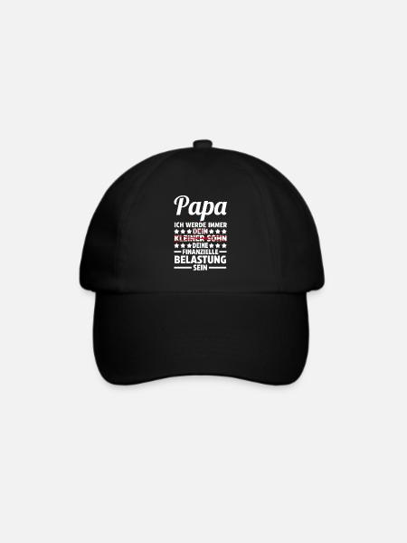 Papa Vater Sohn - Baseballkappe - Schwarz/Schwarz