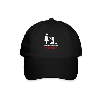 Er ist der Depp Outfit Männer Junggesellenabschied - Baseballkappe - Schwarz/Schwarz - Vorne