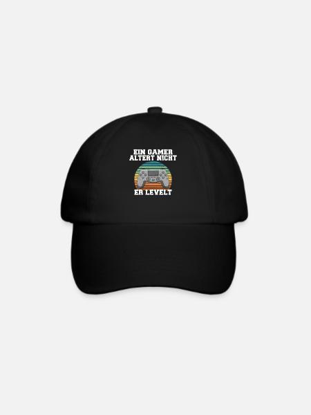Ein Gamer altert nicht, er levelt - Baseballkappe - Schwarz/Schwarz