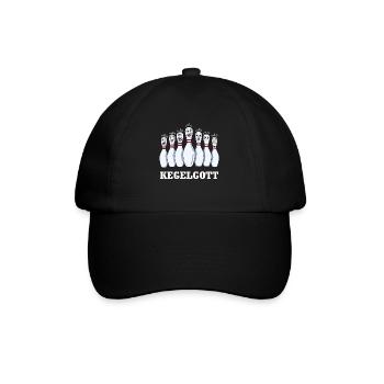 Bowling Bowlingkegel Kegelgott Spruch Kegelclub - Baseballkappe - Schwarz/Schwarz - Vorne