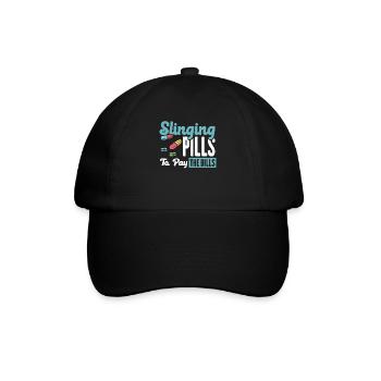 Apotheker Geschenk, Apotheke Pharmazie, Apotheker - Baseballkappe - Schwarz/Schwarz - Vorne