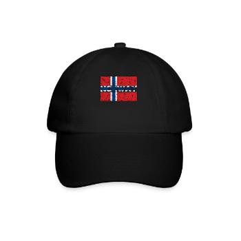 Norweger Norwegen Flagge Norwegische Wurzeln - Baseballkappe - Schwarz/Schwarz - Vorne
