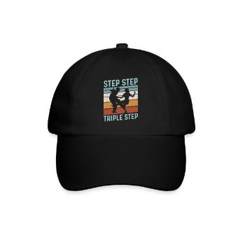 Step Step Triple Step Zitat für einen Lindy Hop - Baseballkappe - Schwarz/Schwarz - Vorne