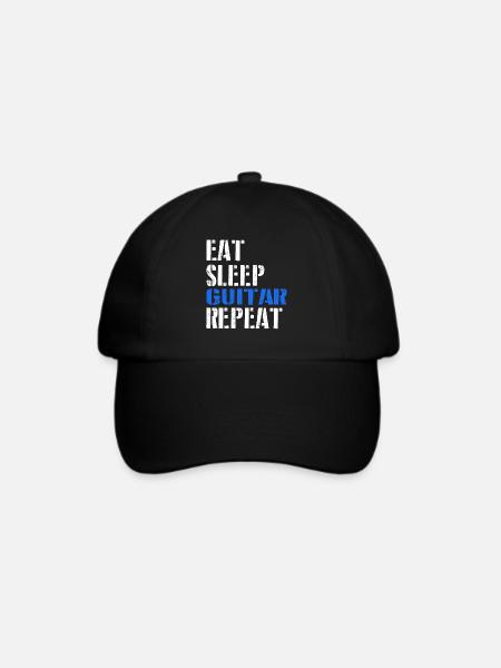 Eat. Sleep. Guitar. Repeat. - Baseballkappe - Schwarz/Schwarz