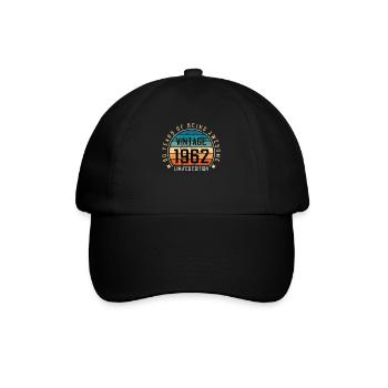 60. Geburtstag 60 Jahre Jahrgang 1962 - Baseballkappe - Schwarz/Schwarz - Vorne