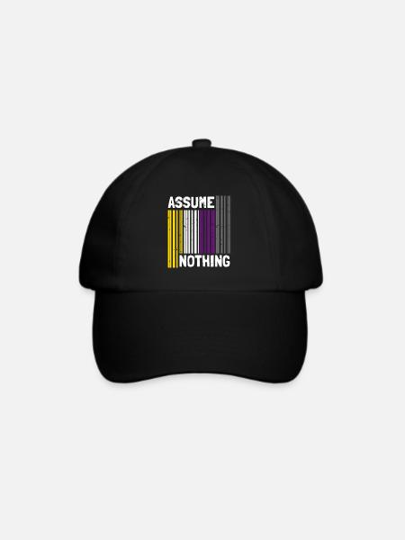 Nonbinary I LGBT Pride I Flag Barcode I Assume - Baseballkappe - Schwarz/Schwarz