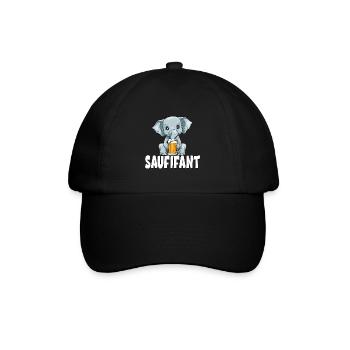 für einen Biertrinker und - Baseballkappe - Schwarz/Schwarz - Vorne
