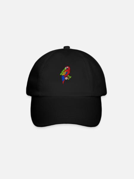 Papagei - Baseballkappe - Schwarz/Schwarz