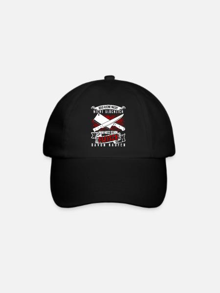 Metzger Metzgermesser Fleisch Fleischer - Baseballkappe - Schwarz/Schwarz