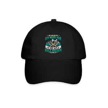 Ich muss nur Holz Machen Brennholz - Baseballkappe - Schwarz/Schwarz - Vorne