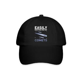 Easily Distracted By Comets - Komet Schweifstern - Baseballkappe - Schwarz/Schwarz - Vorne