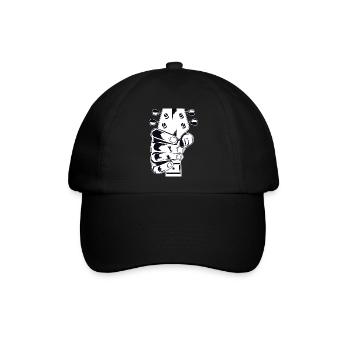 E-Bass - E-Gitarre - Baseballkappe - Schwarz/Schwarz - Vorne