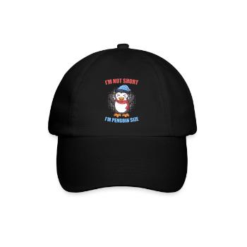 Nicht klein nur Pinguin Größe Penguin Size - Baseballkappe - Schwarz/Schwarz - Vorne