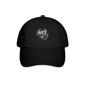 Caffeine NICU Nurse - Baseballkappe - Schwarz/Schwarz - Vorne