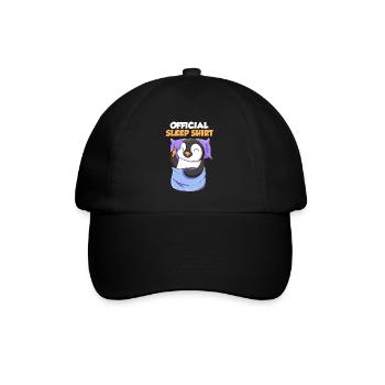 Kinder Schlafshirt Pinguin offizielles Schlafshirt - Baseballkappe - Schwarz/Schwarz - Vorne