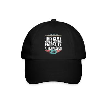 Megalodon Riesen Hai - Baseballkappe - Schwarz/Schwarz - Vorne