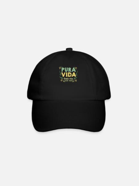 Pura Vida I Costa Rica Motiv für Ticos Kreolen - Baseballkappe - Schwarz/Schwarz