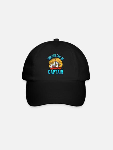 You Can Call Me Captain Boat Boating Pontoon - Baseballkappe - Schwarz/Schwarz