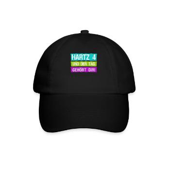 Arbeitsamt Hartz IV Arbeitslos Gehalt - Baseballkappe - Schwarz/Schwarz - Vorne