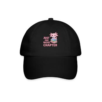 Just one more chapter süßes Axolotl mit Bücher - Baseballkappe - Schwarz/Schwarz - Vorne