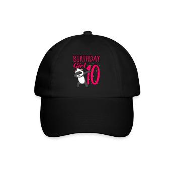 10. Geburtstag - Baseballkappe - Schwarz/Schwarz - Vorne