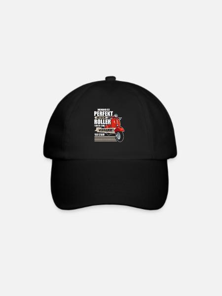 Niemand Ist Perfekt Rollerfahrer Sind Nah Dran - Baseballkappe - Schwarz/Schwarz