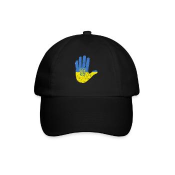 Ukraine Shirt Ukrainische Flagge - Baseballkappe - Schwarz/Schwarz - Vorne