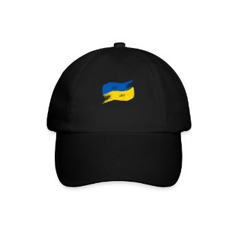 Ukraine Flagge - Baseballkappe - Schwarz/Schwarz - Vorne