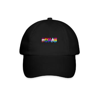 Human LGBT Pride Month Gay Bi Trans - Baseballkappe - Schwarz/Schwarz - Vorne